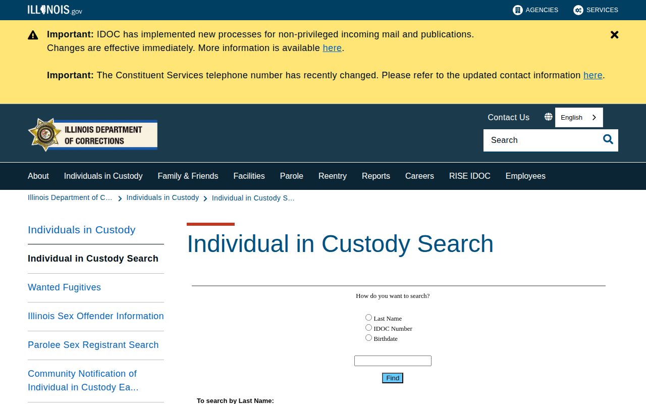 IDOC search for Menard County released inmates